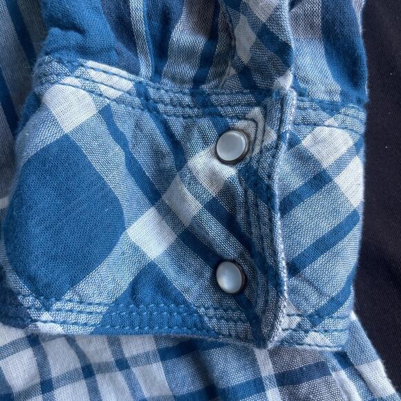 Schmidt Workwear Shirt Womens XL Plaid Western Pearl Snap Bird Embroidered - Picture 3 of 9